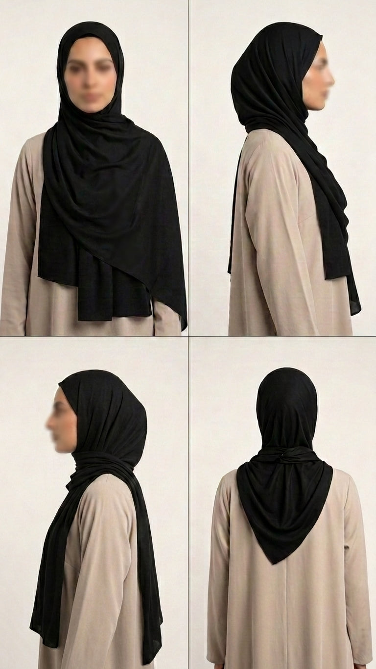 Jet Black - Satin Modal
